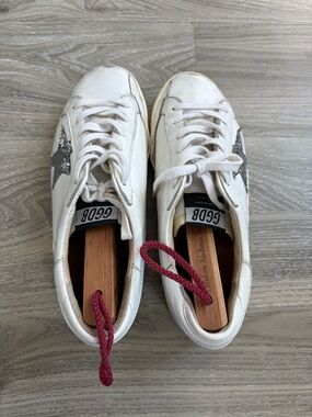 Golden Goose, size 38, white with silver stars